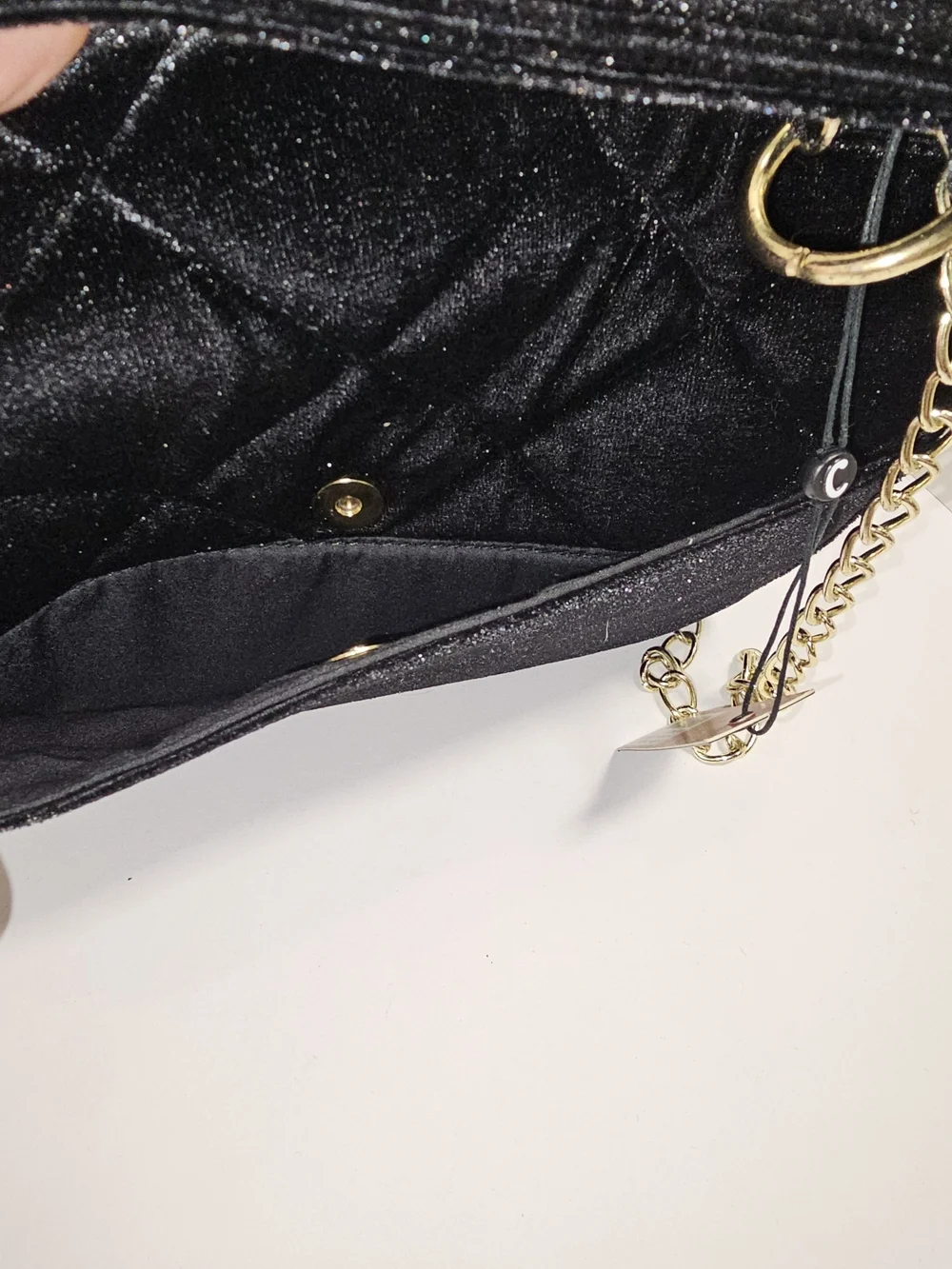 ​NWT Circus by Sam Edelman Black Velvet Quilted Crossbody Gold Star Boho Chic